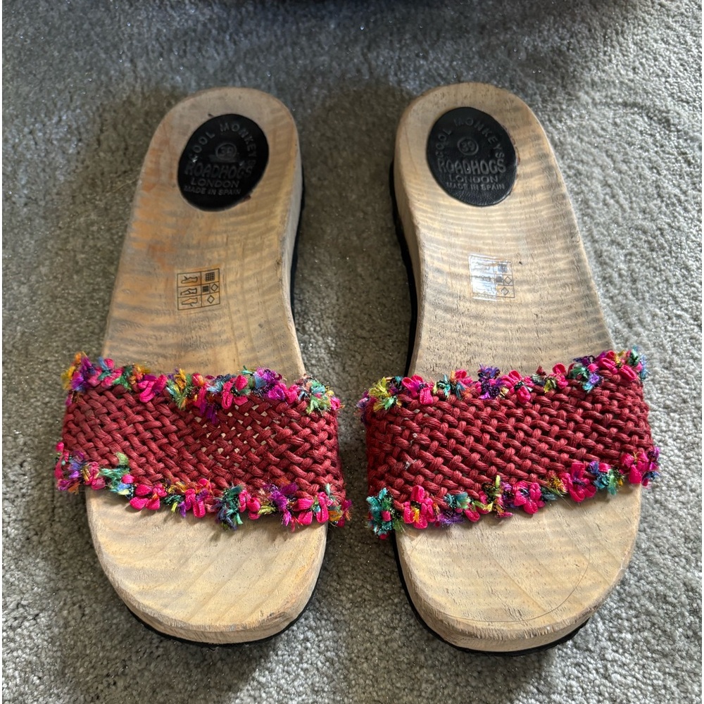 Cool Monkeys Wood and Woven Slides RoadHogs London Size 39
